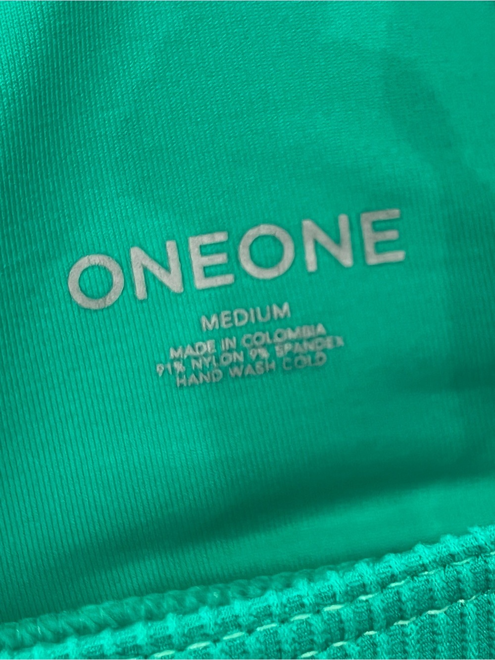 Oneone Green Triangle Ribbed Bikini Top - Picture 3 of 4